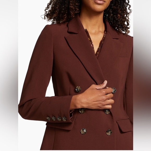NWT Paige Malbec double breasted blazer in mahogany - Picture 3 of 11